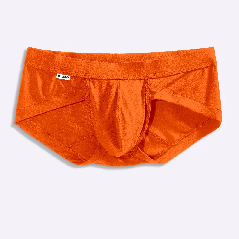 Patterned men's briefs with unique printsThe Tiger Orange Brief