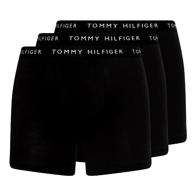 Men's boxer briefs with a reinforced waistbandTommy Hilfiger 3 Pack Stretch Recycled Cotton Boxer Briefs - Black