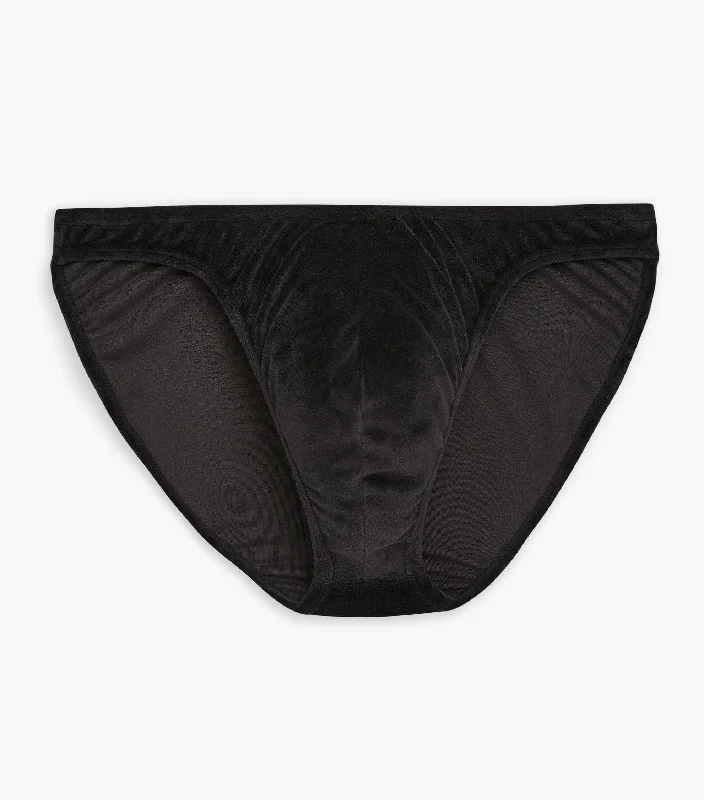 Men's briefs with a lace trim for a touch of flairVelour | Sliq Hip Brief