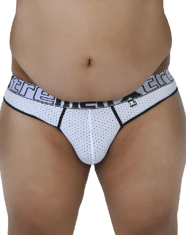 Glittery men's thongs for a party lookXtremen 91036x Mesh Thongs White