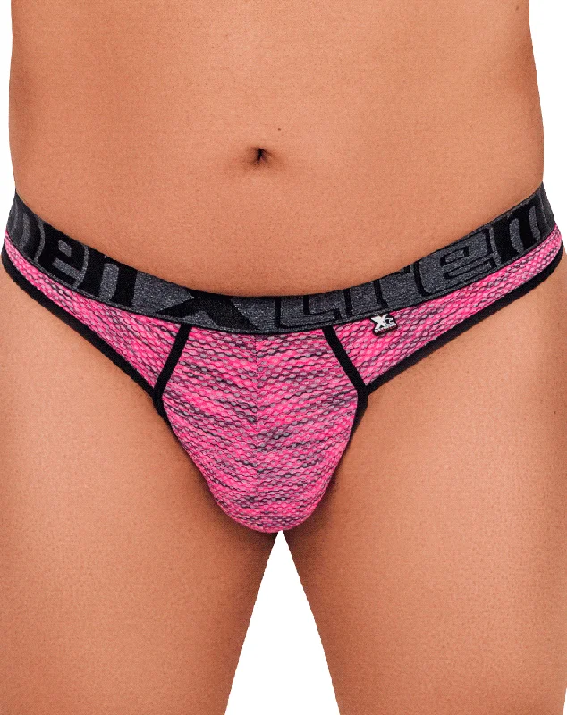 Seamless men's thongs for a discreet lookXtremen 91100x Microfiber Mesh Thongs Pink