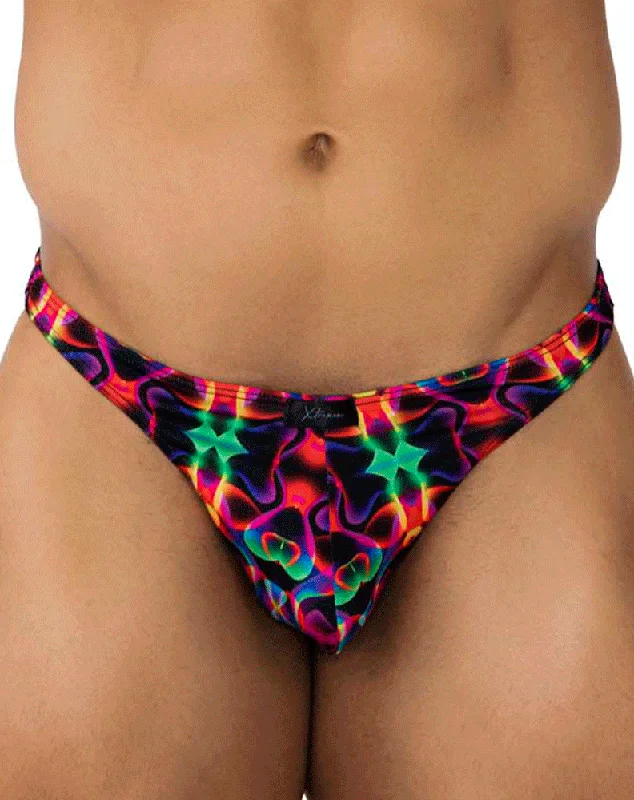 Sheer men's thongs for a provocative appearanceXtremen 91171 Printed Thongs Bows