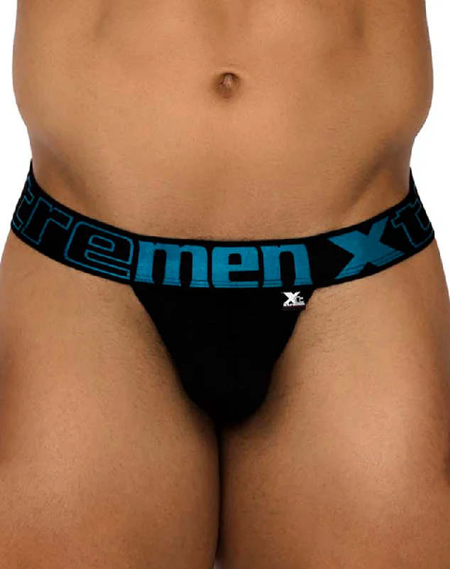 Athletic - style men's thongs for sportsXtremen 91184 Mesh Thongs Black