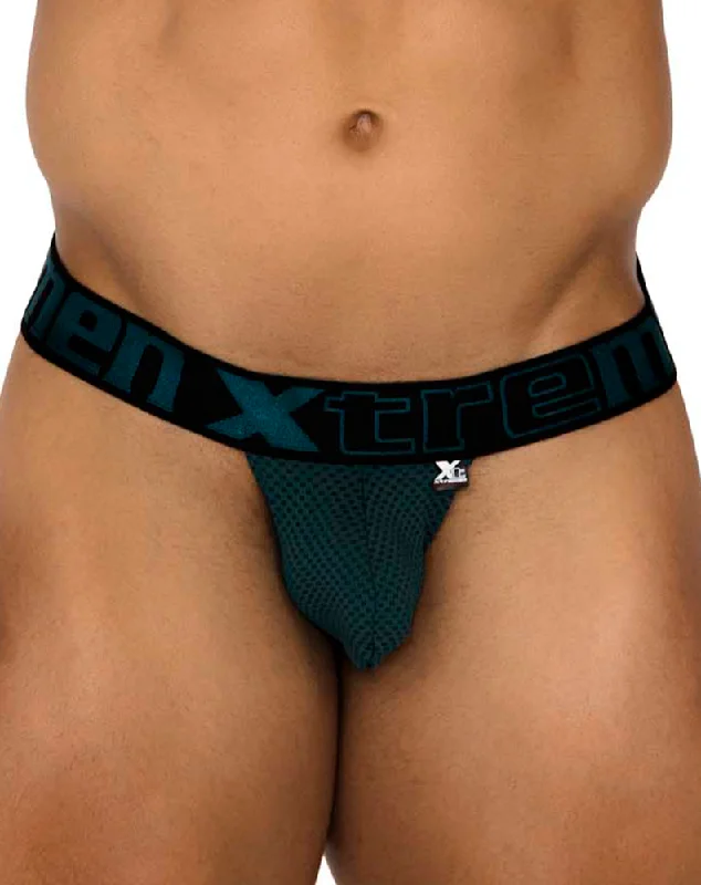 Stretch - lycra men's thongs for flexibilityXtremen 91184 Mesh Thongs Green