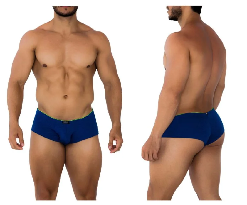 Men's boxer briefs with a contoured pouch for comfortXtremen 91190 Jacquard Trunks Color Royal Blue