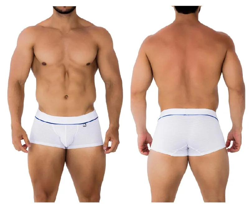 Low - rise men's boxer briefs for a modern silhouetteXtremen 91196 Jacquard Trunks Color White