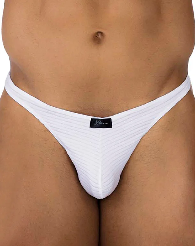 Mesh men's thongs for breathabilityXtremen 91198 Jacquard Thongs White