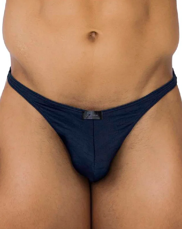 Leather men's thongs for a fetish lookXtremen 91200 Jacquard Thongs Dark Blue